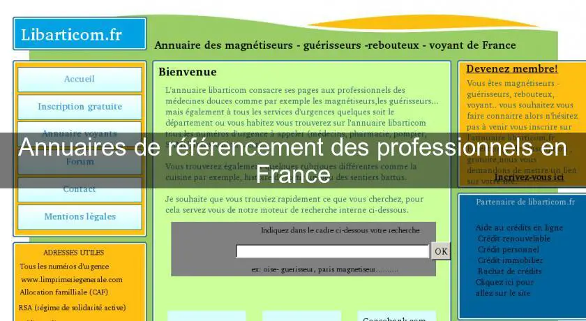 Annuaires de référencement des professionnels en France