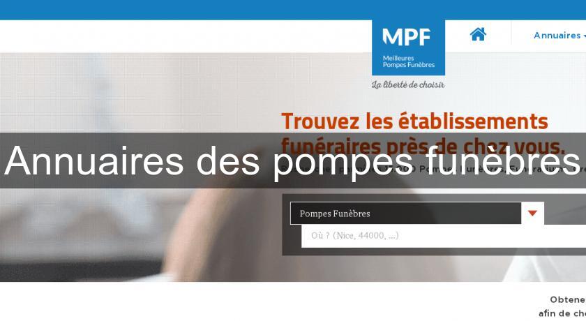 Annuaires des pompes funèbres Annuaires des pompes funèbres