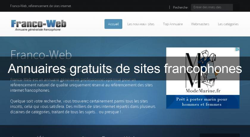 Annuaires gratuits de sites francophones