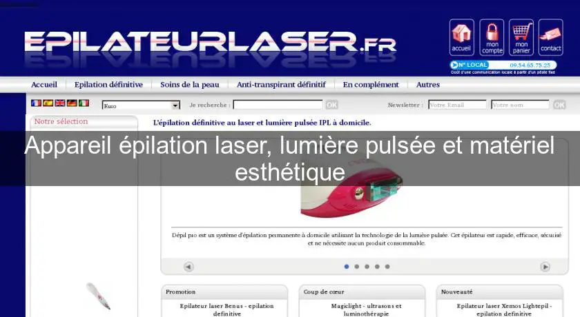 Appareil épilation laser, lumière pulsée et matériel esthétique