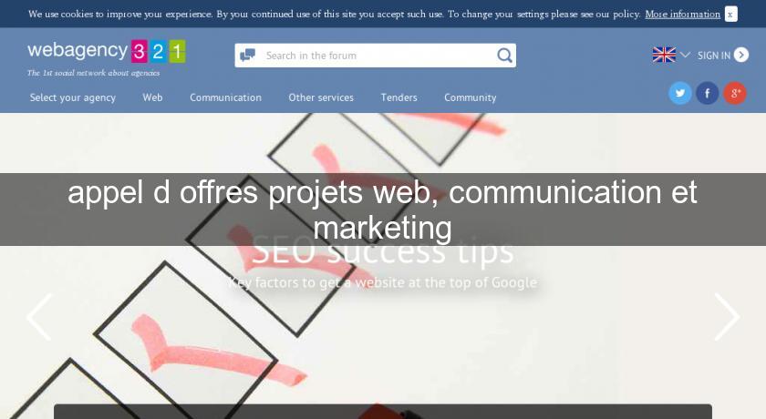 appel d'offres projets web, communication et marketing appel d'offres projets web, communication et marketing