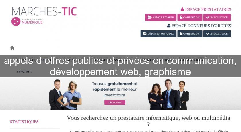 appels d'offres publics et privées en communication, développement web, graphisme