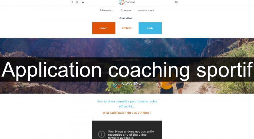 Application coaching sportif Application coaching sportif