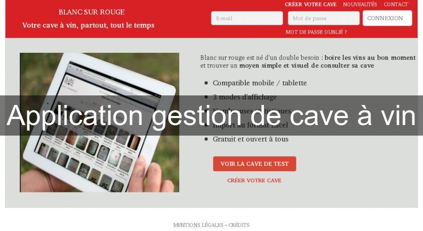 Application gestion de cave à vin