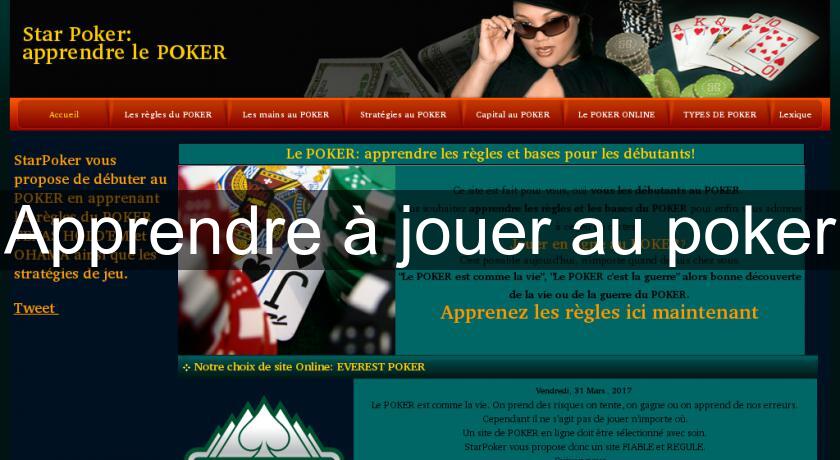 Apprendre à jouer au poker Apprendre à jouer au poker