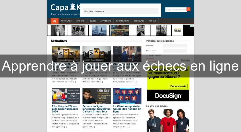 Apprendre à jouer aux échecs en ligne Apprendre à jouer aux échecs en ligne