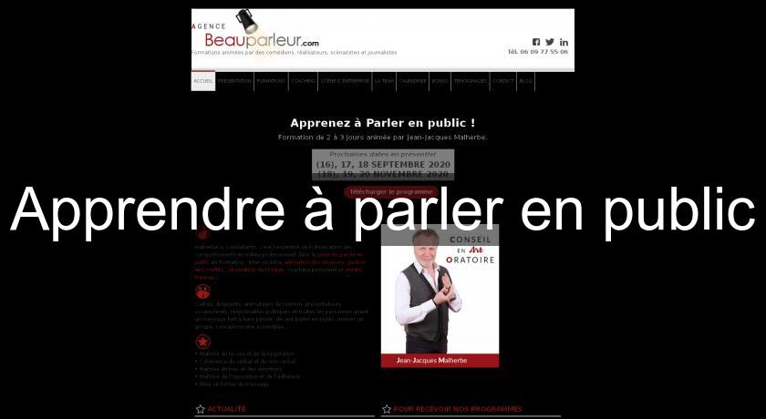Apprendre à parler en public Apprendre à parler en public