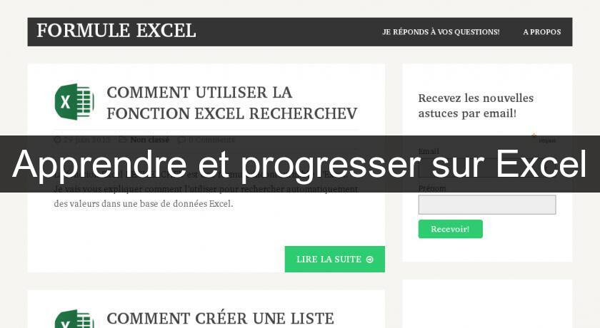 Apprendre et progresser sur Excel