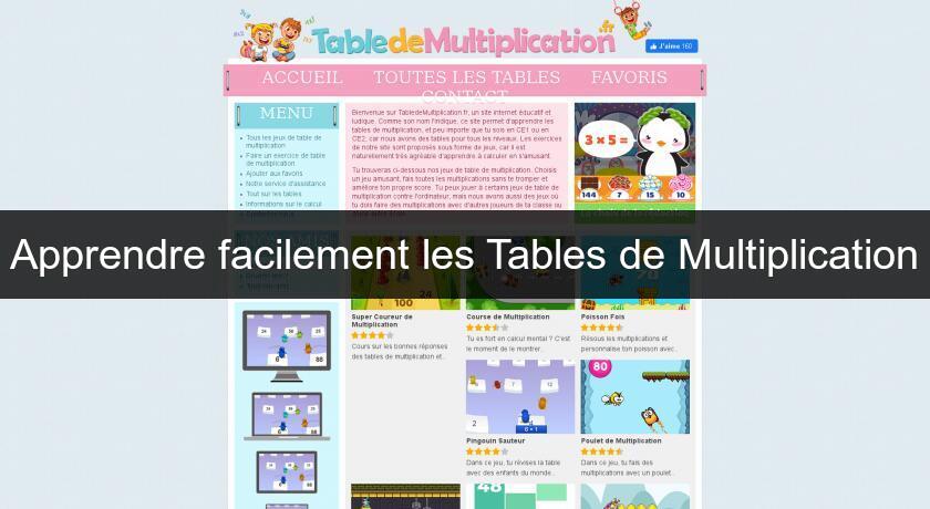 Apprendre facilement les Tables de Multiplication Apprendre facilement les Tables de Multiplication