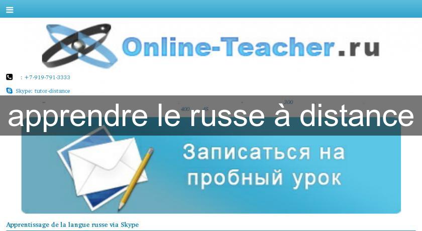 apprendre le russe à distance