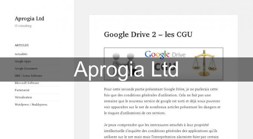 Aprogia Ltd Aprogia Ltd