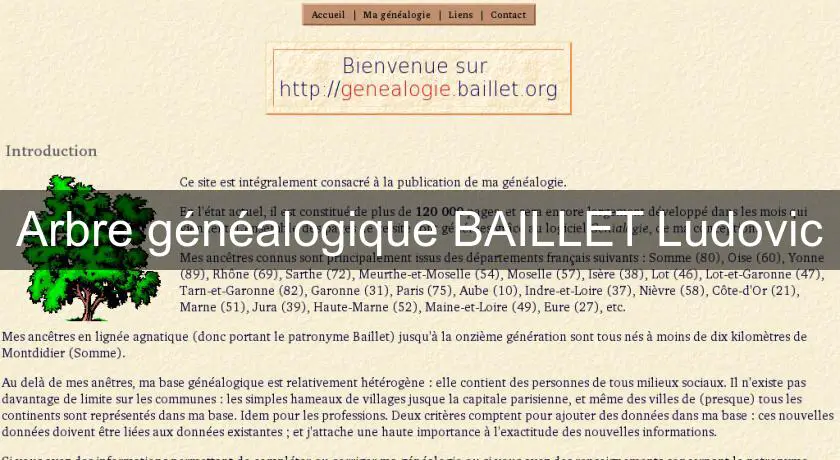 Arbre généalogique BAILLET Ludovic