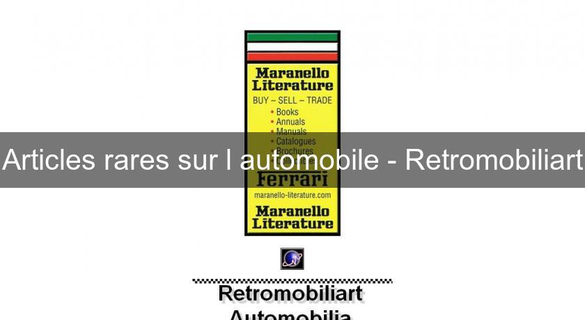 Articles rares sur l'automobile - Retromobiliart