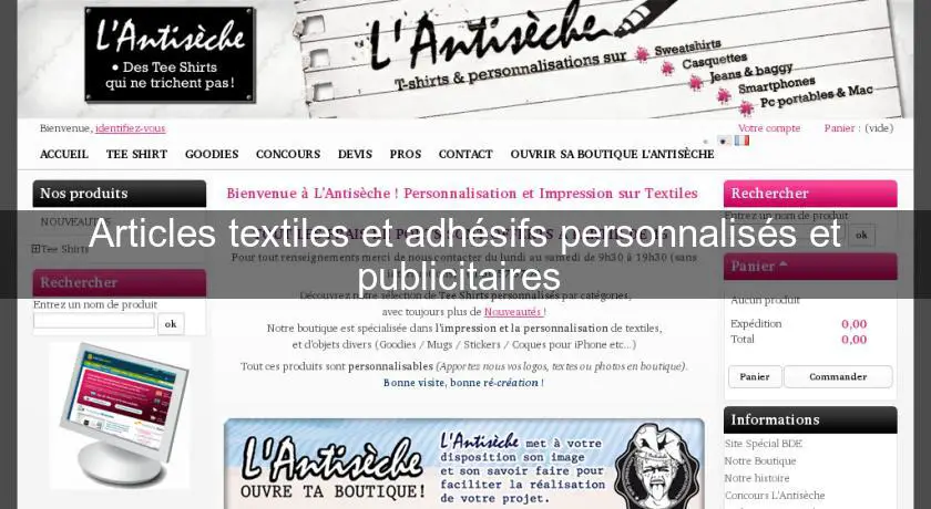 Articles textiles et adhésifs personnalisés et publicitaires 