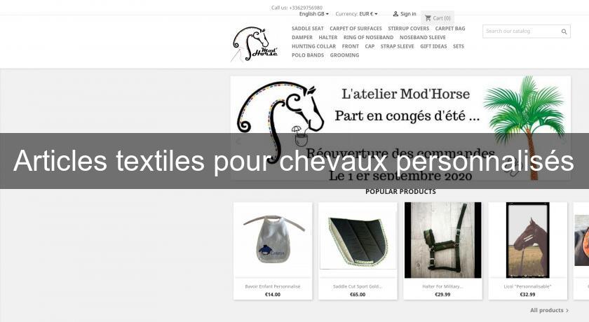 Articles textiles pour chevaux personnalisés Articles textiles pour chevaux personnalisés