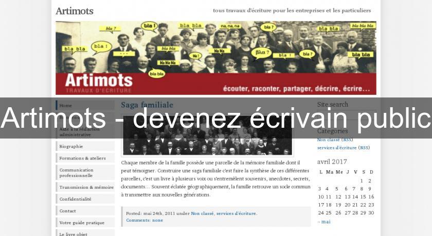 Artimots - devenez écrivain public