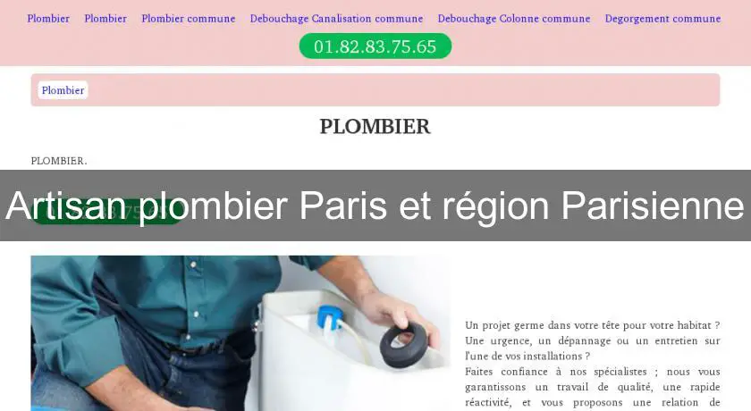 Artisan plombier Paris et région Parisienne