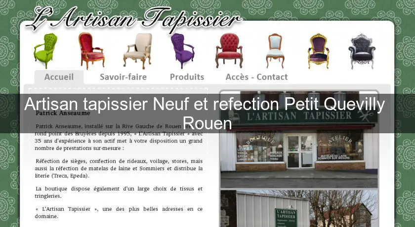 Artisan tapissier Neuf et refection Petit Quevilly  Rouen