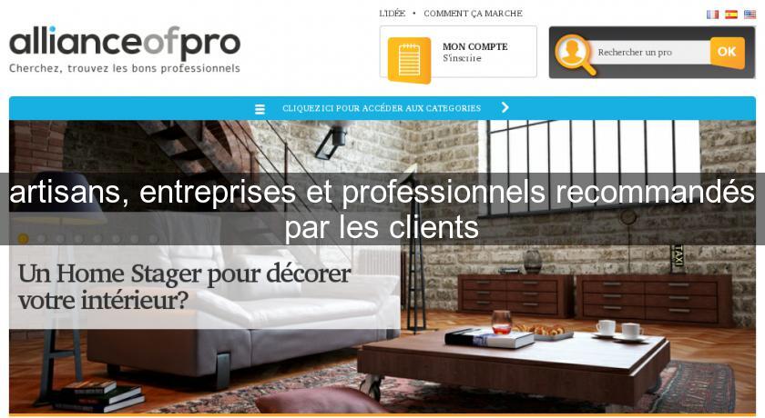 artisans, entreprises et professionnels recommandés par les clients