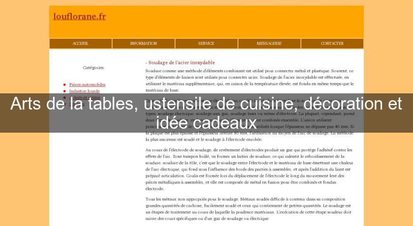 Arts de la tables, ustensile de cuisine, décoration et idée cadeaux