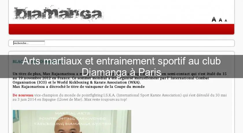 Arts martiaux et entrainement sportif au club Diamanga à Paris
