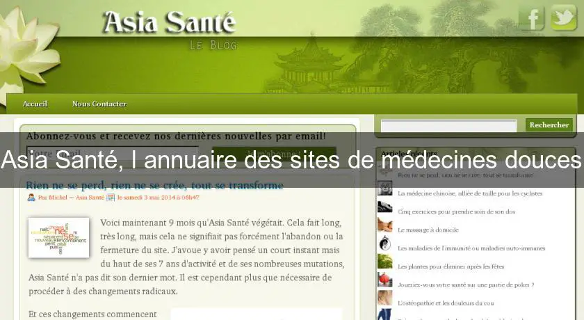 Asia Santé, l'annuaire des sites de médecines douces