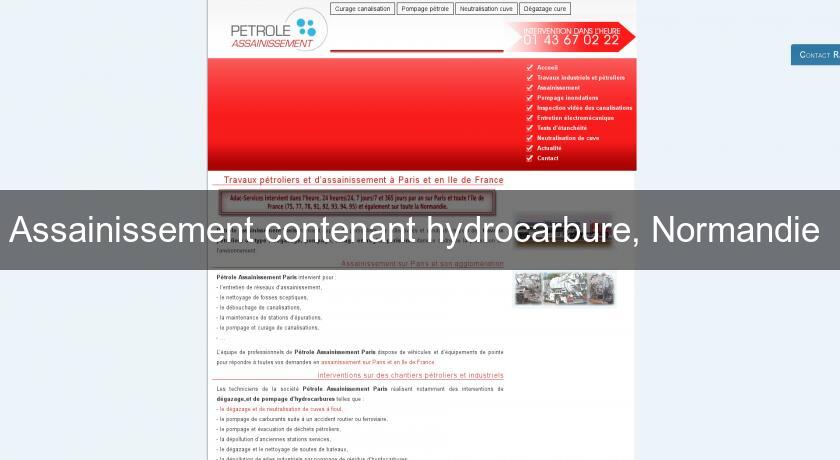 Assainissement contenant hydrocarbure, Normandie 