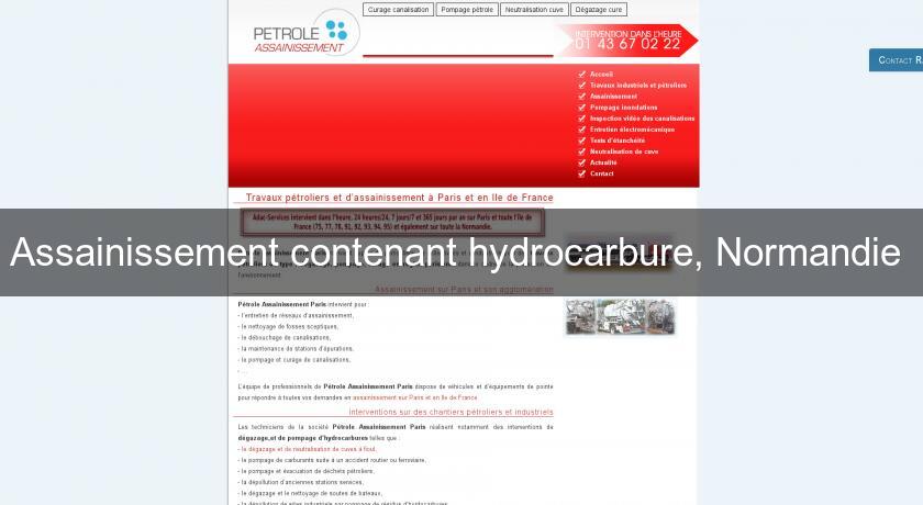Assainissement contenant hydrocarbure, Normandie Assainissement contenant hydrocarbure, Normandie