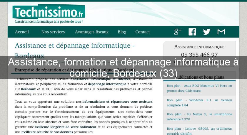 Assistance, formation et dépannage informatique à domicile, Bordeaux (33)