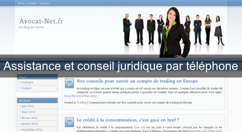 Assistance et conseil juridique par téléphone Assistance et conseil juridique par téléphone