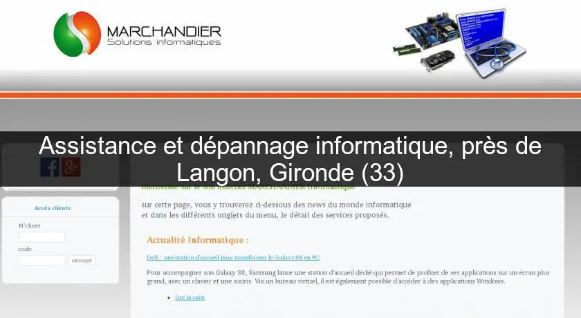 Assistance et dépannage informatique, près de Langon, Gironde (33)