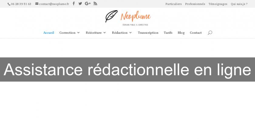 Assistance rédactionnelle en ligne Assistance rédactionnelle en ligne