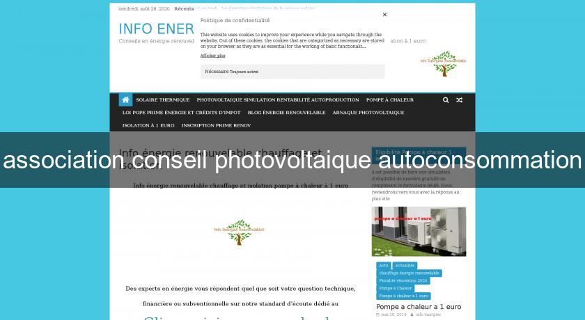 association conseil photovoltaique autoconsommation