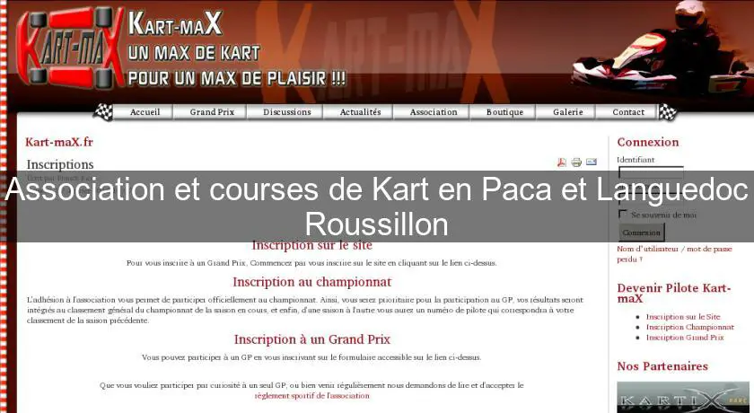 Association et courses de Kart en Paca et Languedoc Roussillon