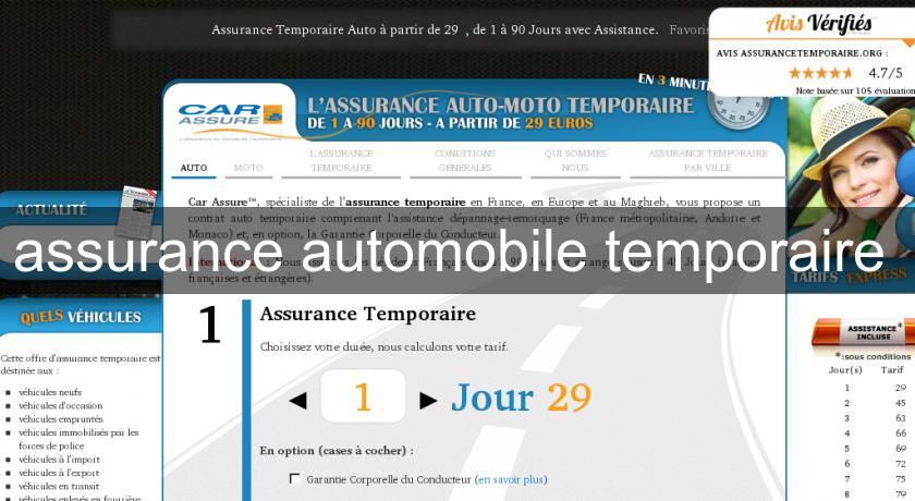 assurance automobile temporaire 