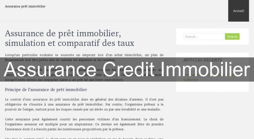 Assurance Credit Immobilier Assurance Credit Immobilier