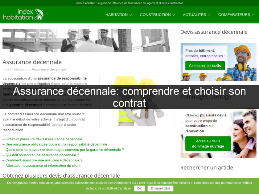 Assurance décennale: comprendre et choisir son contrat