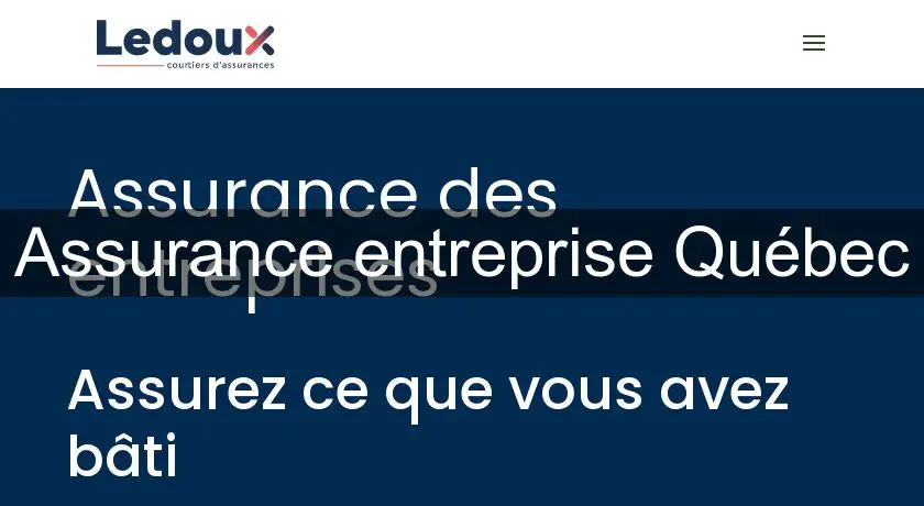 Assurance entreprise Québec