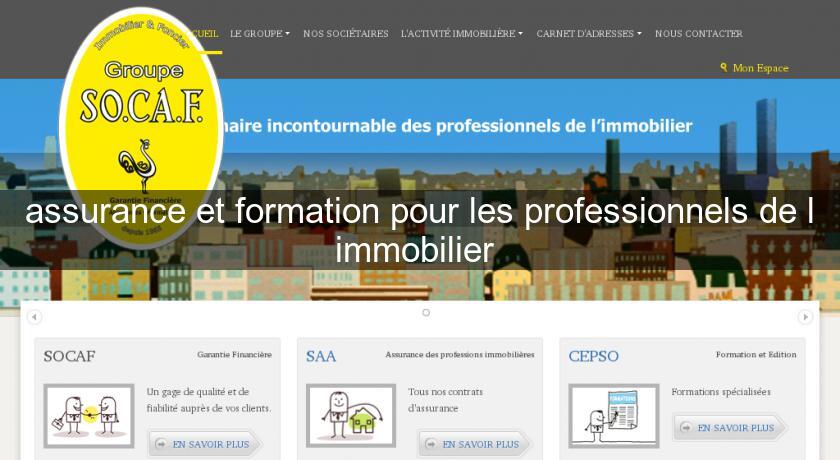 assurance et formation pour les professionnels de l'immobilier 