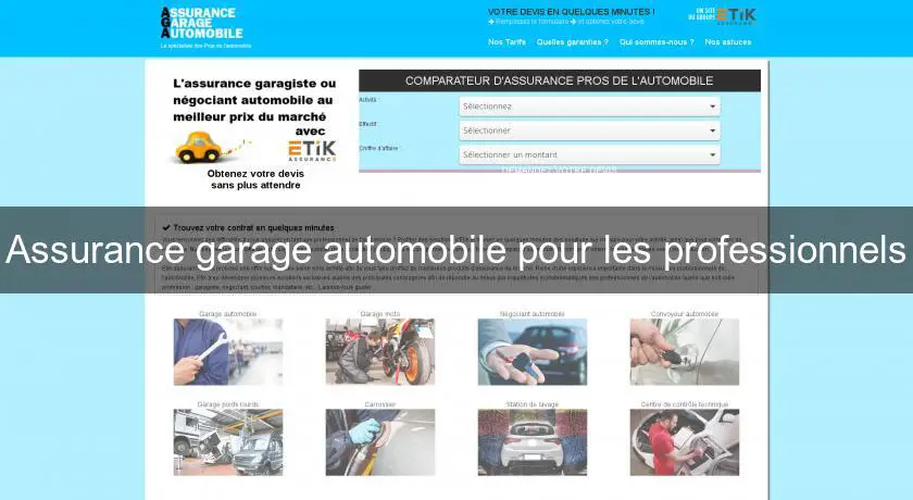 Assurance garage automobile pour les professionnels