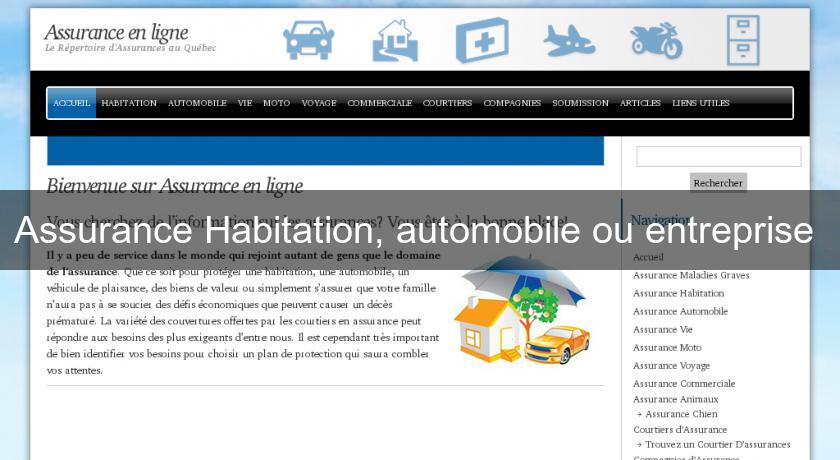 Assurance Habitation, automobile ou entreprise Assurance Habitation, automobile ou entreprise