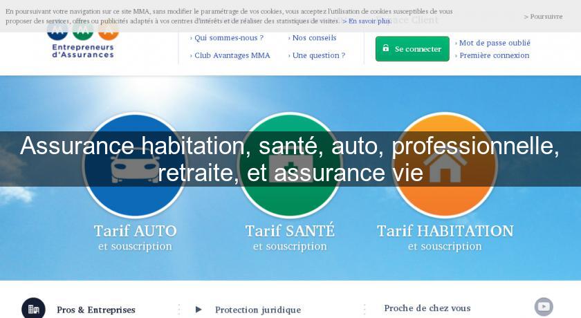 Assurance habitation, santé, auto, professionnelle, retraite, et assurance vie