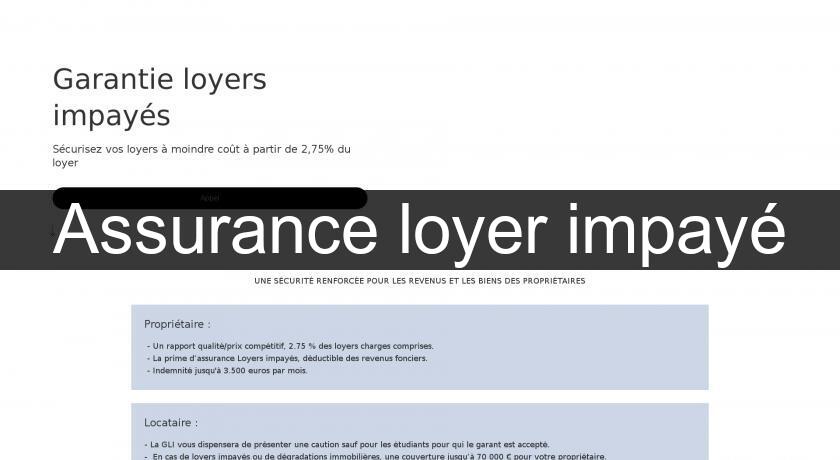 Assurance loyer impayé