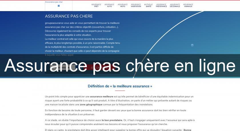 Assurance pas chère en ligne