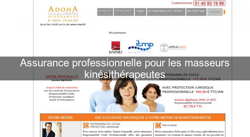 Assurance professionnelle pour les masseurs kinésithérapeutes