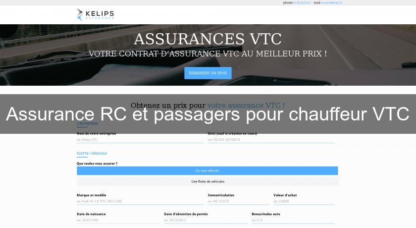 Assurance RC et passagers pour chauffeur VTC