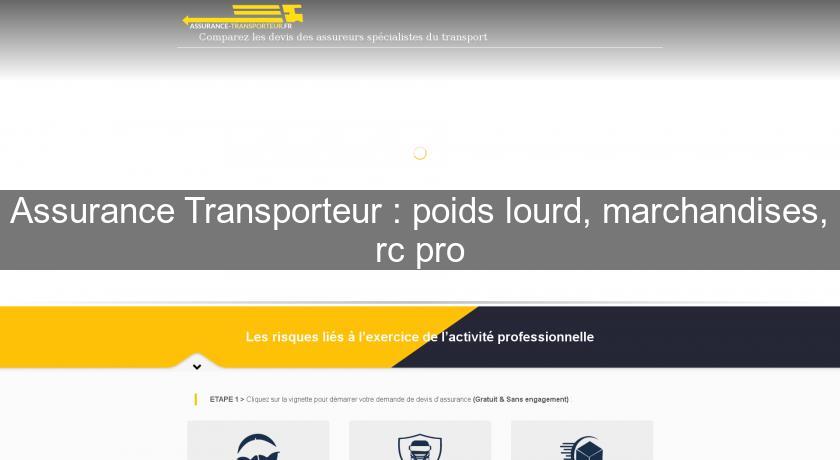 Assurance Transporteur : poids lourd, marchandises, rc pro