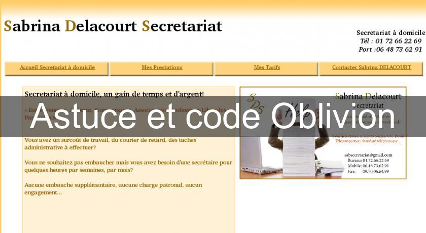 Astuce et code Oblivion