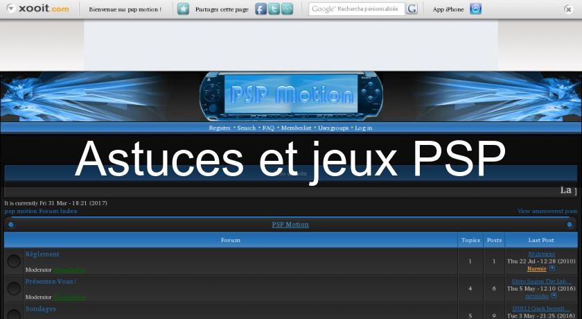 Astuces et jeux PSP Astuces et jeux PSP