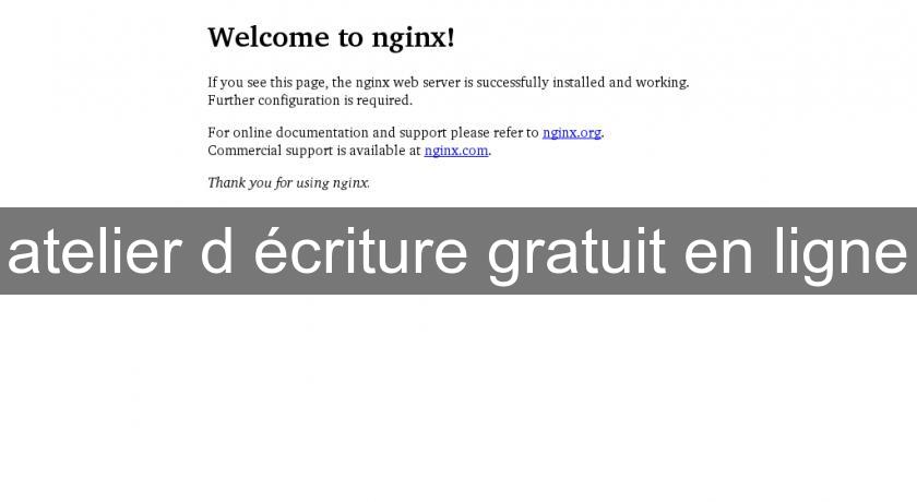 atelier d'écriture gratuit en ligne
